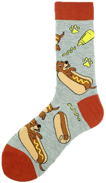 S-H6.2  SOCK2246-077 Pair of Socks Size 38-45 - Hotdog