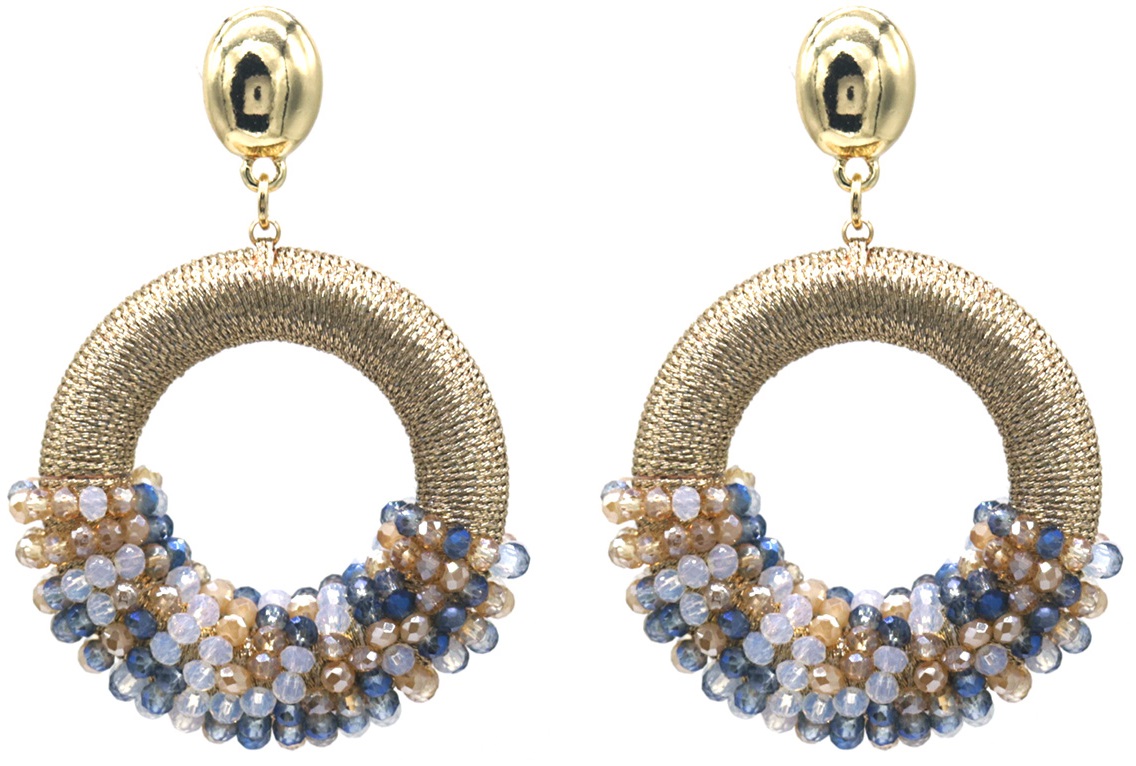 F-C15.2 E827-005 No.1 Crystal Beads Earrings 5x4 cm 