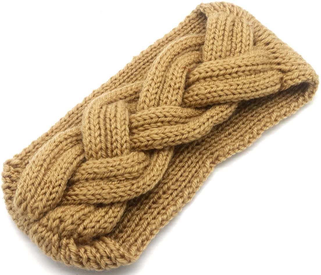 L-F8.1 H071-016-2 Knitted Winter Headband Brown