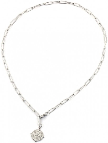 D-C20.1 N2003-005S S. Steel Chain Necklace with Coin Silver