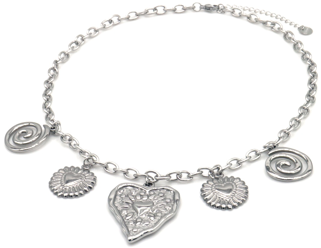H-E14.2 N1160-001S S. Steel Necklace XL Charms 40-45cm