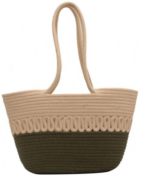 Z-D3.3 BAG001-001 Cotton Woven Bag 42x26x8cm Green