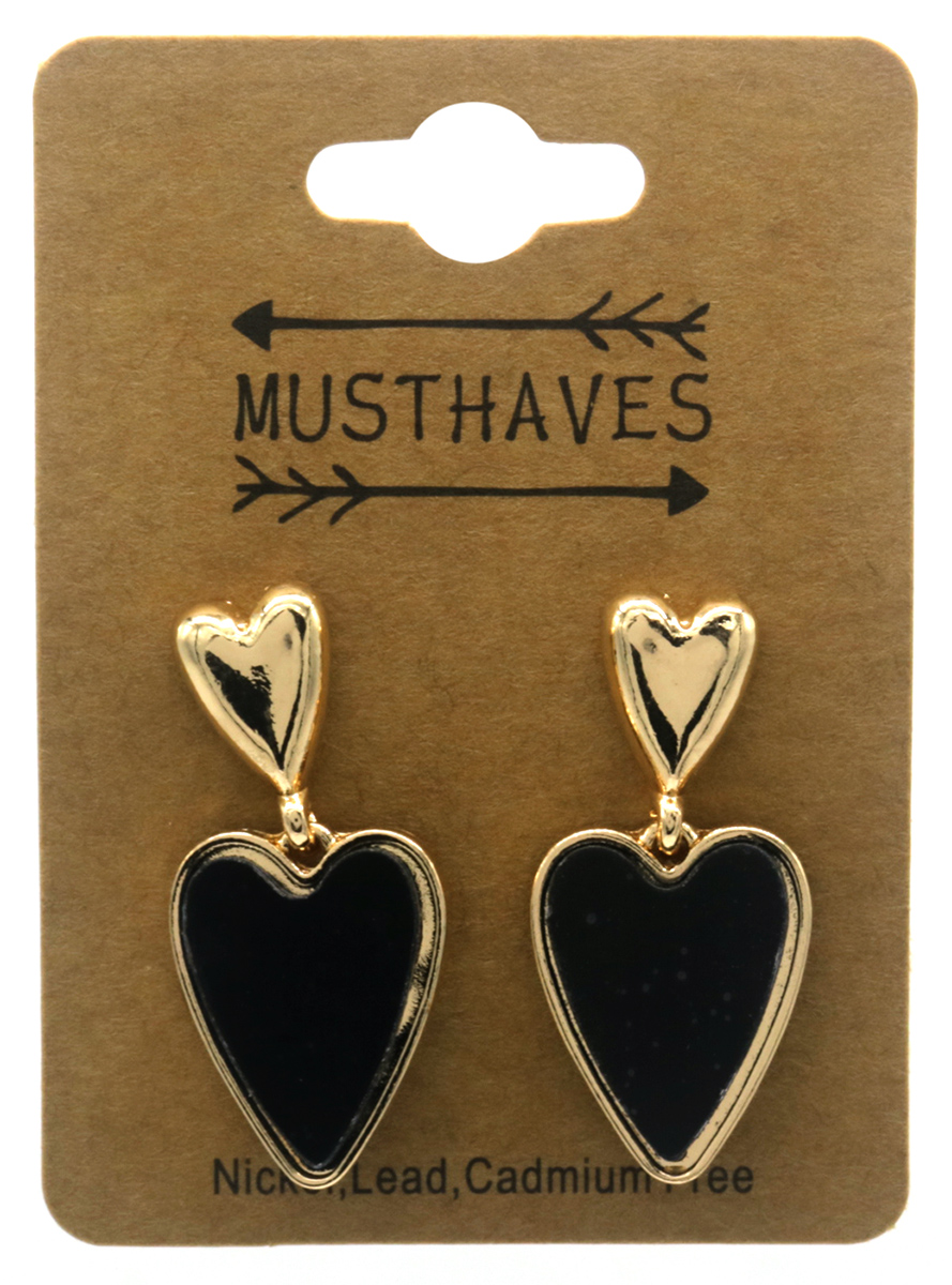B-C4.5 E2591-078 Fashion Earrings Hearts 2.5cm
