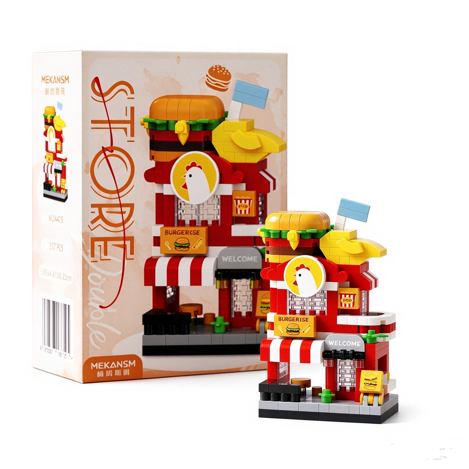K-D3.2 S44 Mini Building Blocks Food Stalls - 6pcs