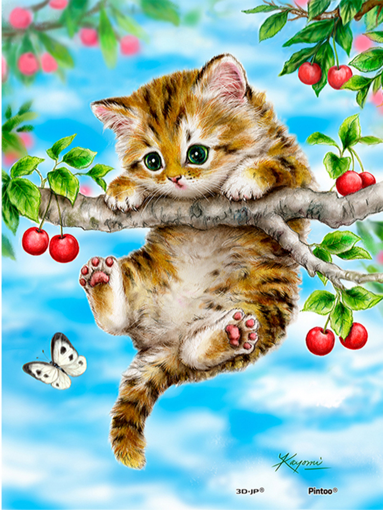 T-N2.1 Q042 Diamond Painting -Canvas 30x20cm - Painting 25x15cm Cat