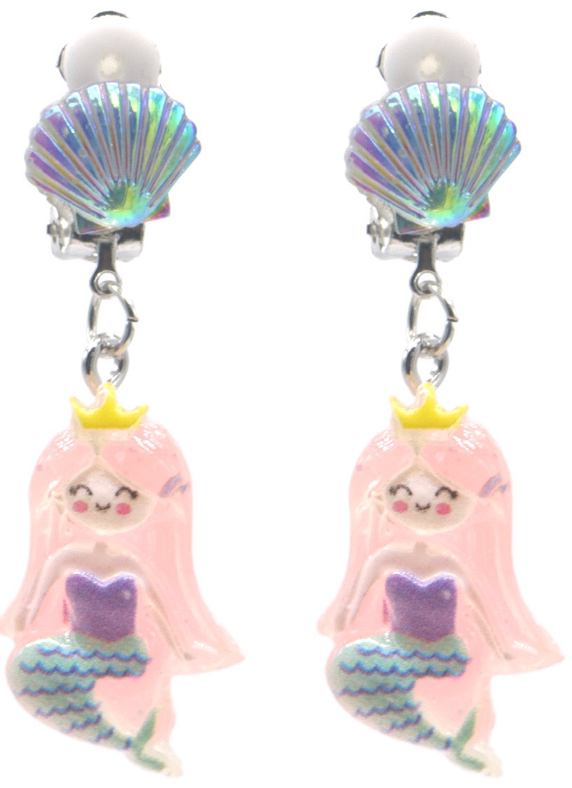 G-D2.2 E1030-003 Earrings for Kids Clip On - mermaid