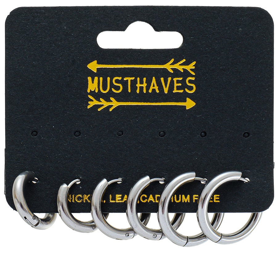 A-D5.2  E1131-094S S. Steel Earring Set 3 Pairs