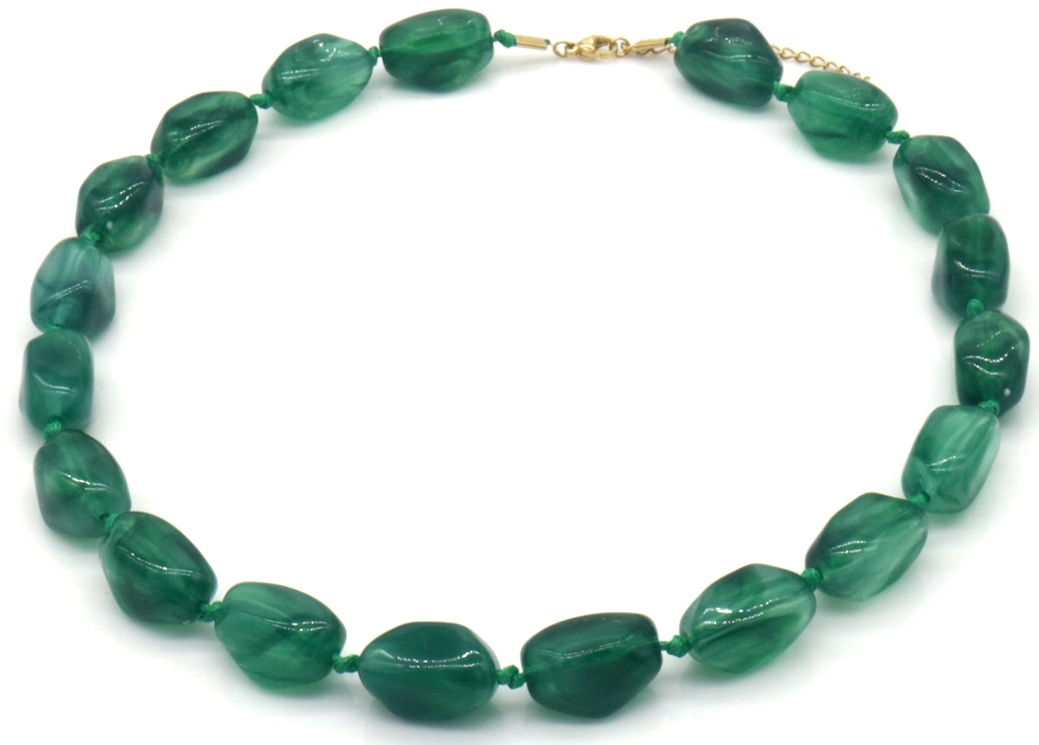 G-D25.1 N2582-016-2 Necklace with Acrylic Beads 47-55cm Green