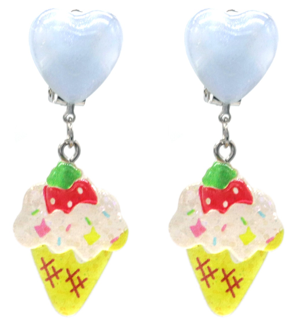 B-A2.3 E1030-009 Earrings for Kids Clip On - Icecream