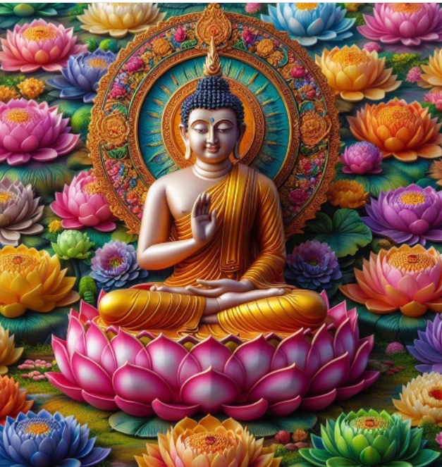 R-N4.1 DP2545045 Diamond Painting -Canvas 50x40cm - Painting 45x35cm Buddha