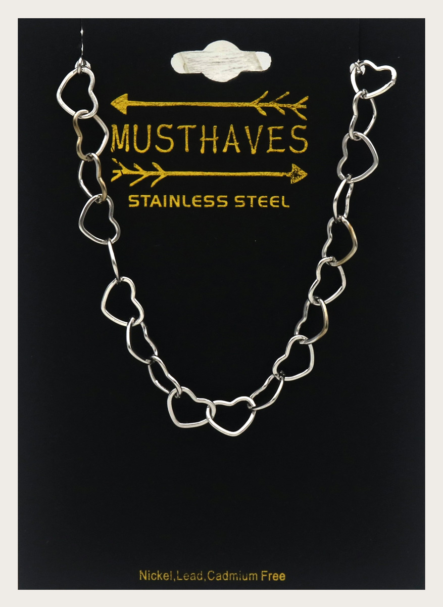 A-B20.1 B25106-057S S. Steel Bracelet Hearts 16-21cm