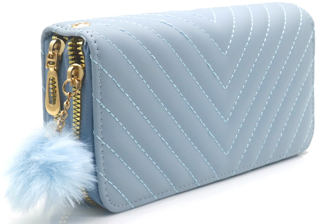 T-F6.1 WA009-022-4 Pu Wallet 20x10x4.5cm Blue