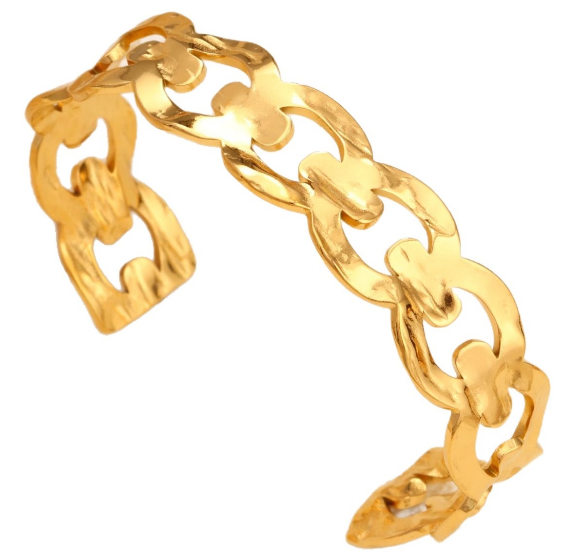 D-E10.2 B2589-011G S. Steel Bangle Chain Gold