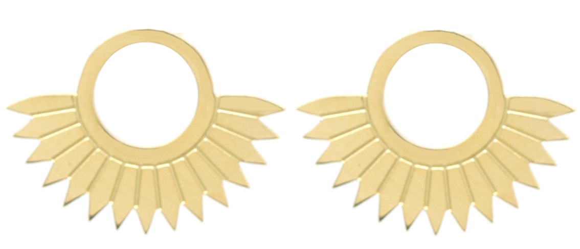 F-D15.1 E031-004G S. Steel Earrings Sun 2x1.5cm