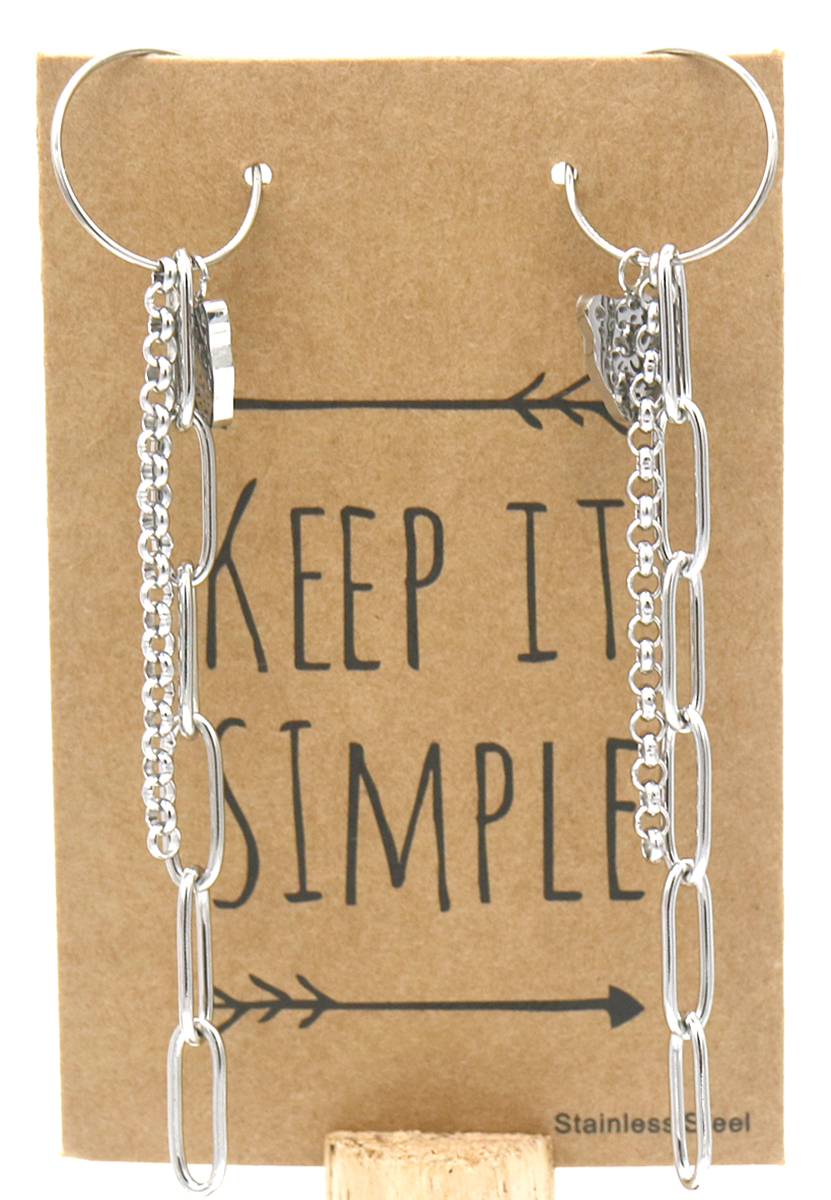 B-E5.3 E2003-007S. S. Steel Earrings Leopard 7x2cm