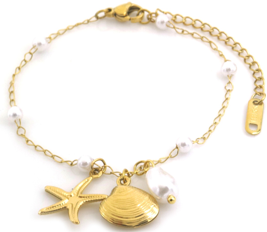 D-A18.5 B2503-027G S. Steel Bracelet Charms Ocean