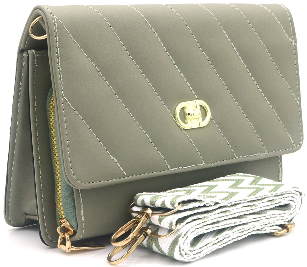 Y-D6.2 BAG1010-002-5 PU Shoulder Bag 20x14x7cm Green