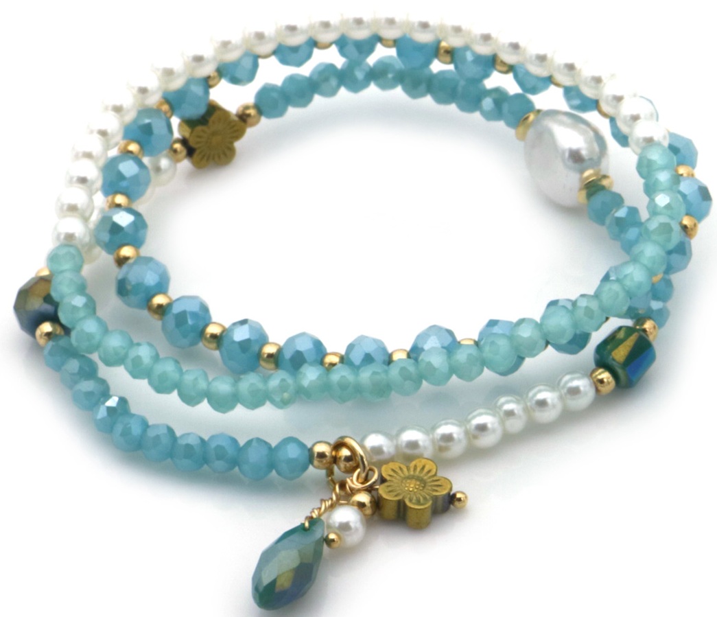 F-F17.1 B2529-040-1 Bracelet Set Glassbeads
